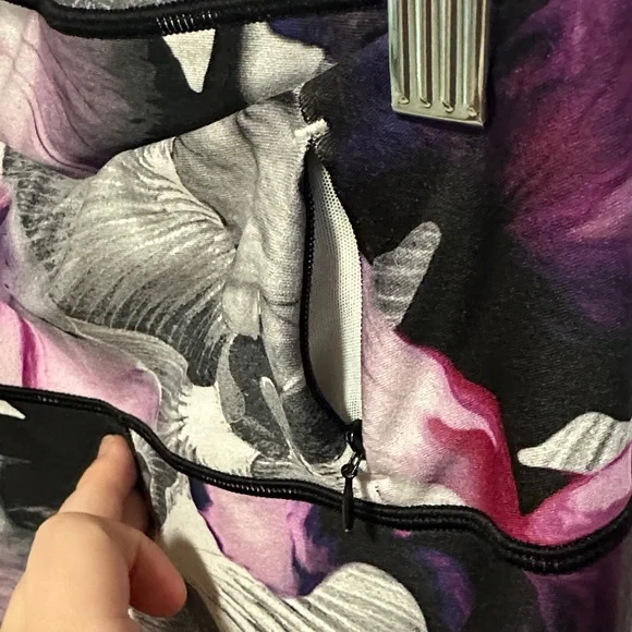 CALIA by Carrie Underwood Floral Leggings - Black and Pink - Picture 6 of 10